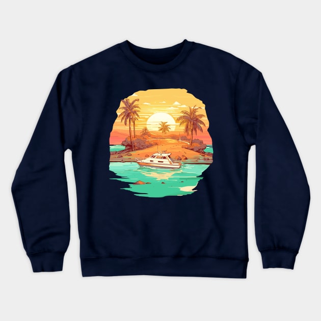 Secluded Island Getaway Crewneck Sweatshirt by Synth Print